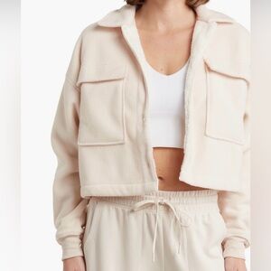 Yogalicious Sherpa Lined Polar Fleece Mountain Shacket in Crystal Grey NWT Sz XL